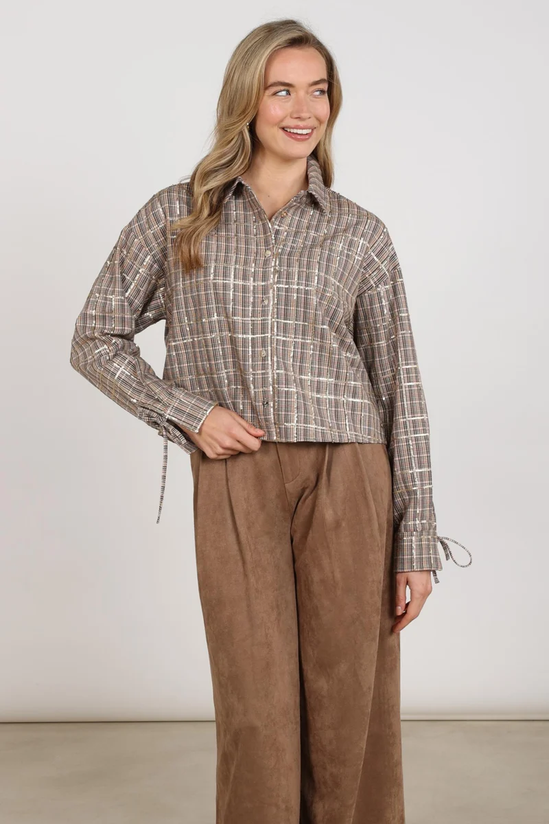Blouse Bailey Check Sand Rose NKF02146