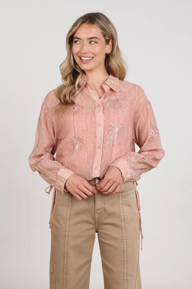 Blouse Ally Embroidery Rose NKF02136