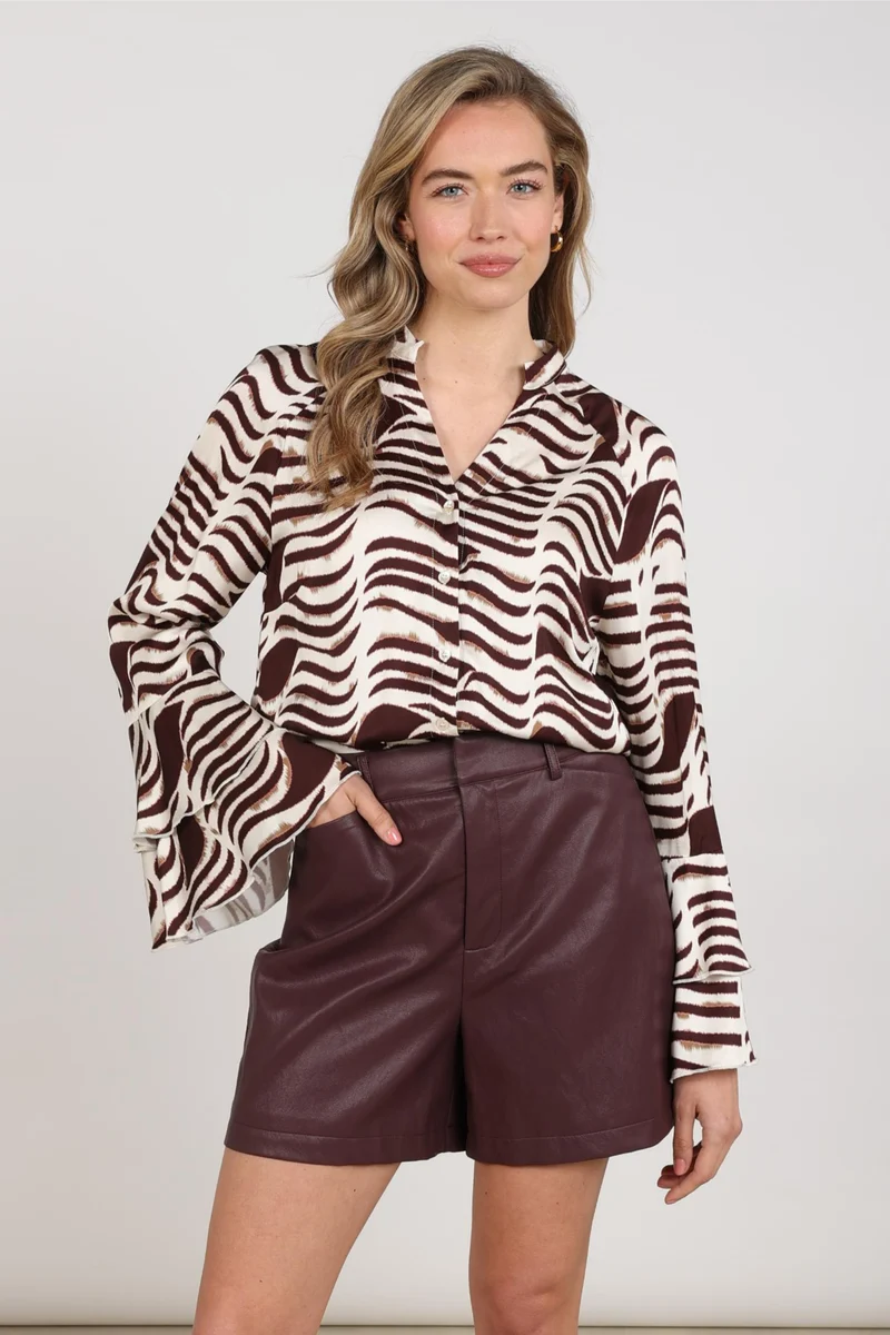 Blouse April Zebra Offwhite Cherry NKF02135