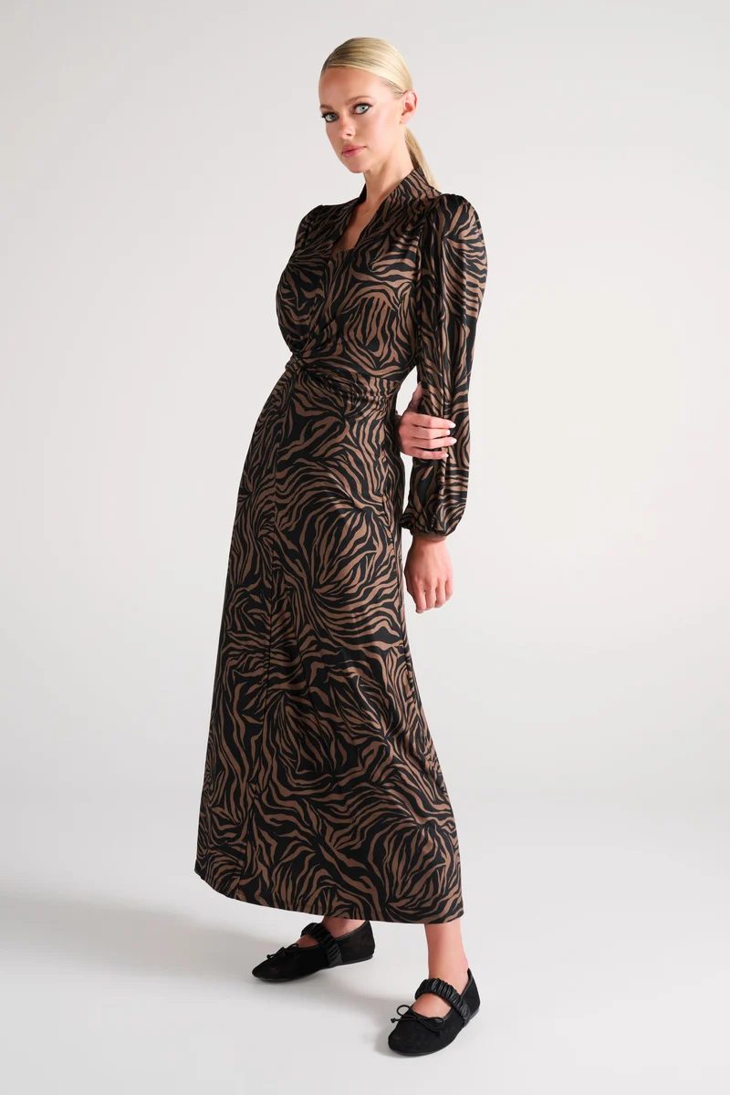 Jurk Maxi Met V-hals & Print D317-P162