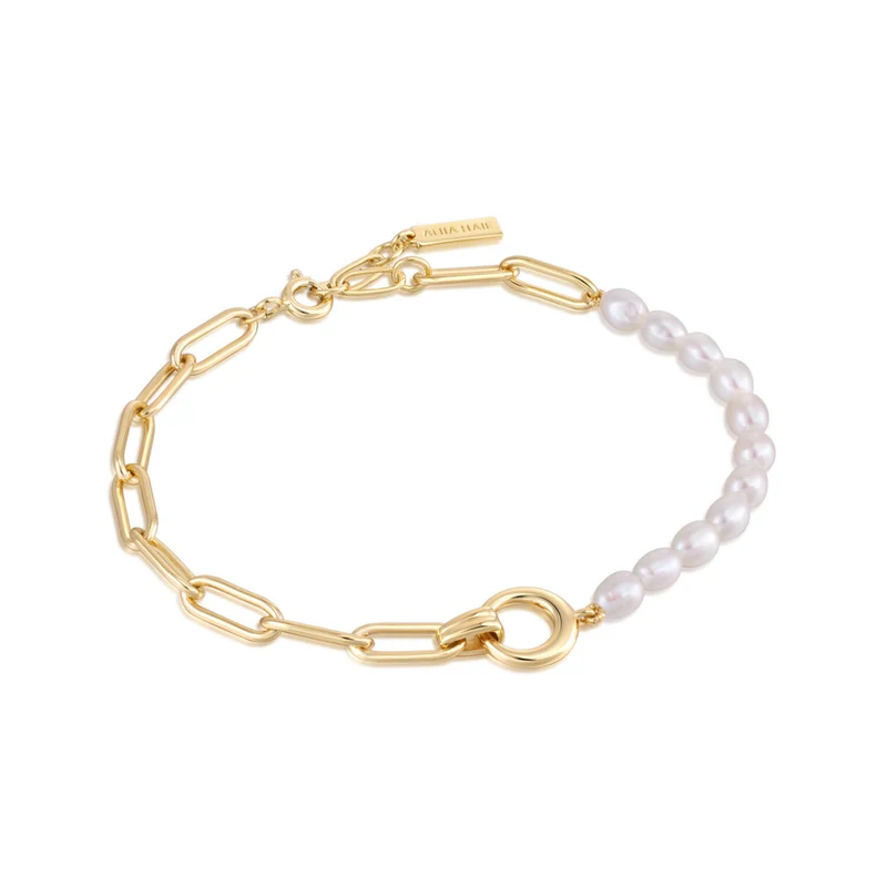 Ania Haie Pearl Power 925 Sterling Silver Gold-coloured Bracelet AH-B043-02G