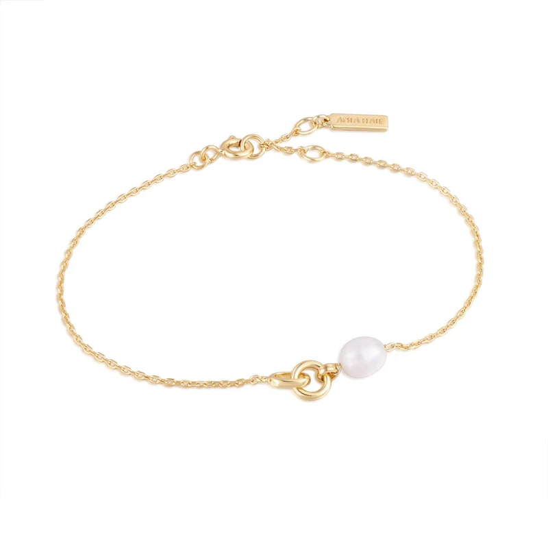 Ania Haie Pearl Power 925 Sterling Silver Gold-coloured Bracelet AH-B043-01G