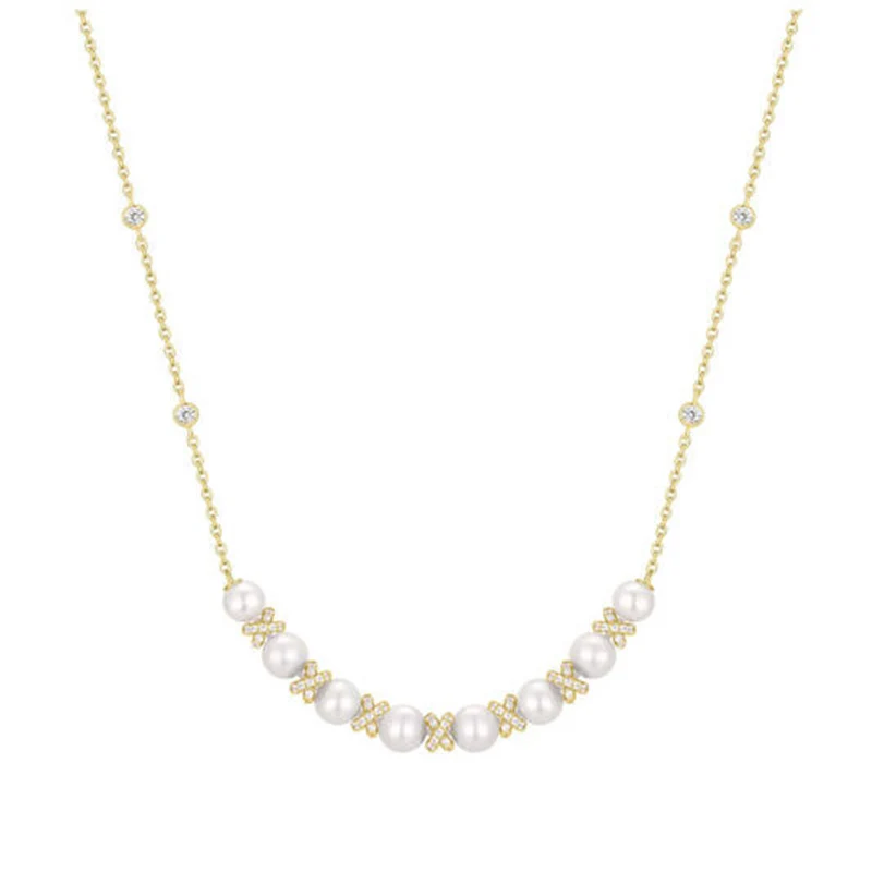 Ania Haie Reimaginer Gold Coloured Sparkling Shell Pearl Necklace AH-N069-06G