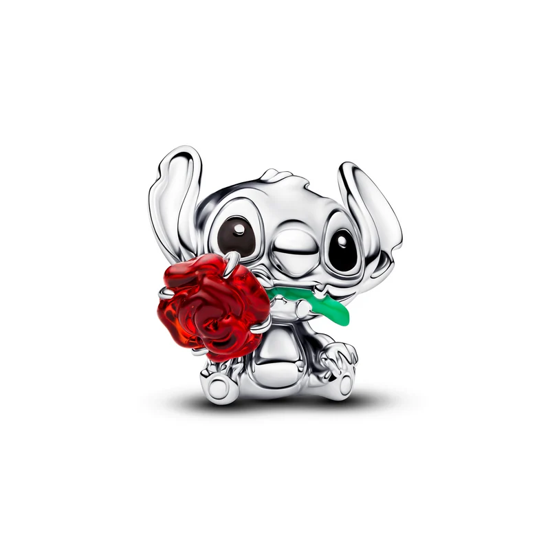 Pandora Collabs 925 Sterling Silver Disney Stitch Murano Glass Charm 794378C01