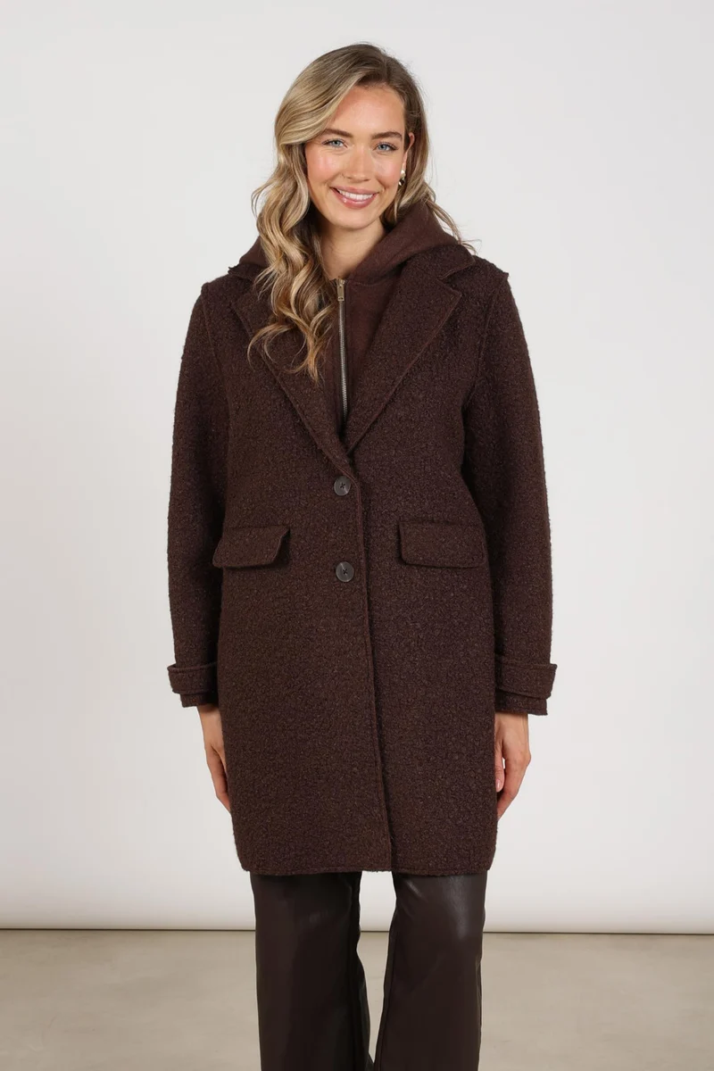Jacket Mirthe Boucle Chocolate NKF12009