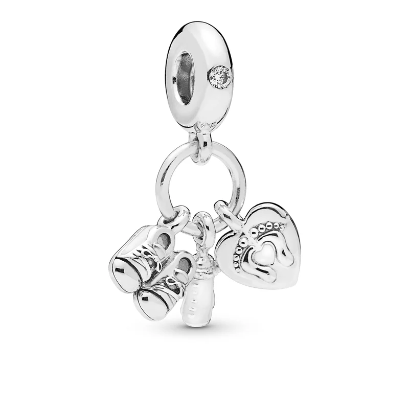 Pandora People 925 Sterling Silver Baby Bottle en Shoes Hangende Bedel 798106CZ