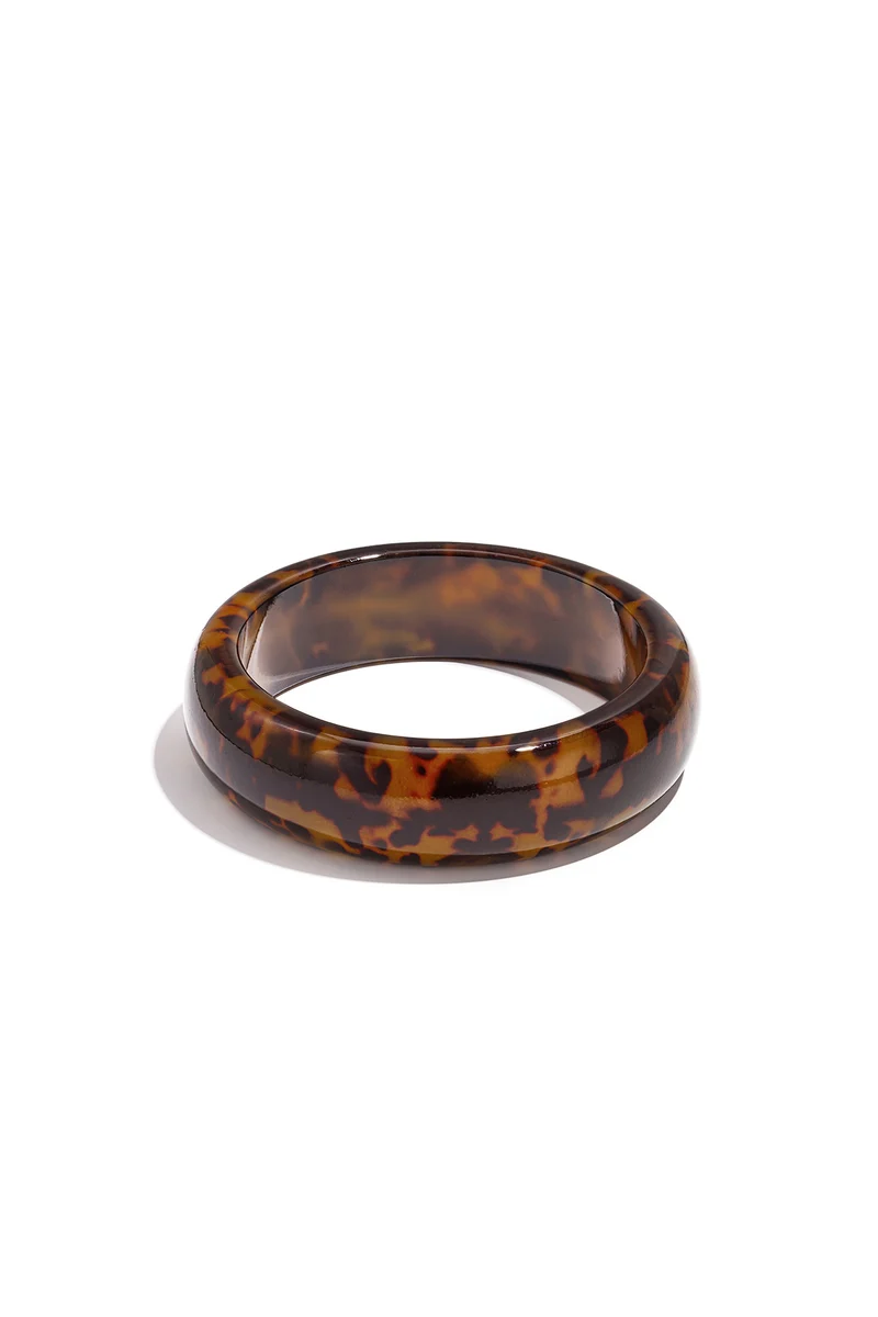 Donkerbruine Armband Dames – Hars – Dierenprint
