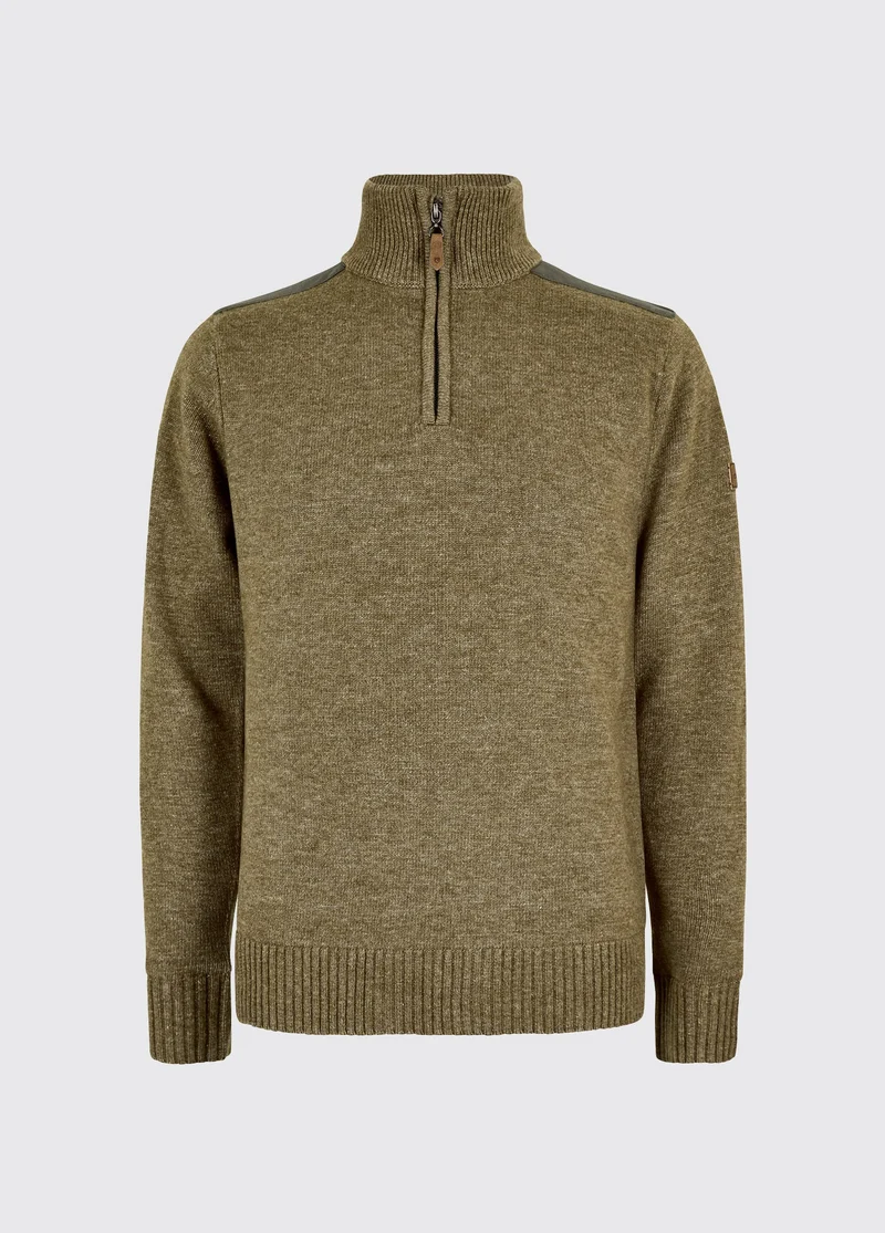 Doherty Heren Halve Rits Trui - Dusky Green