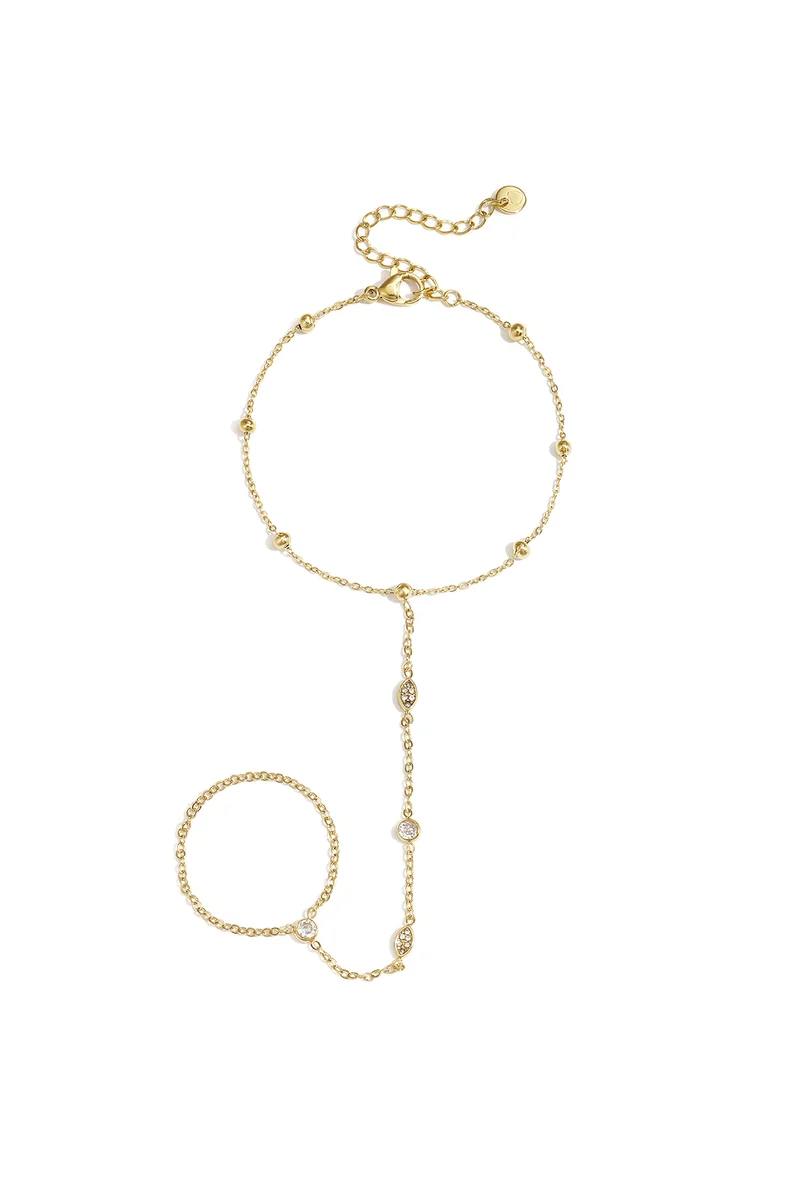 Handketting met Strass Dames – RVS – Goud & Zilver