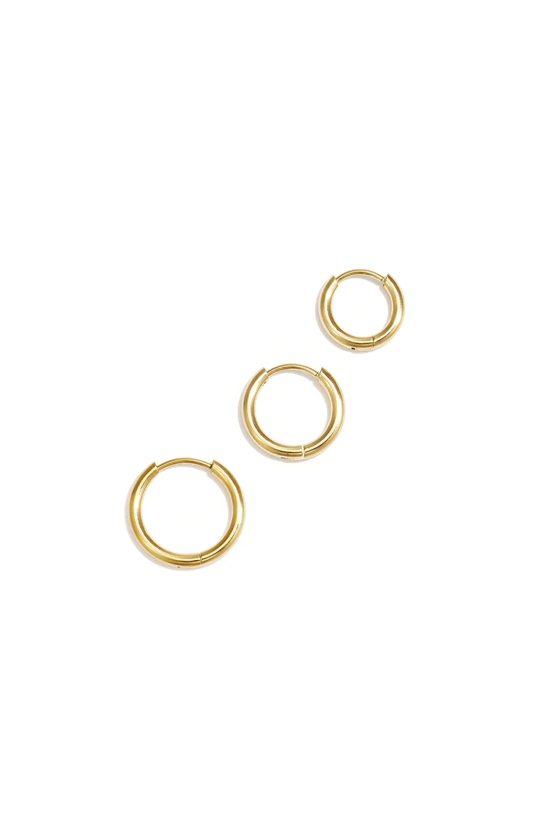 Minimalistische Oorringen Dames – RVS – Goud & Zilver – 3 Maten