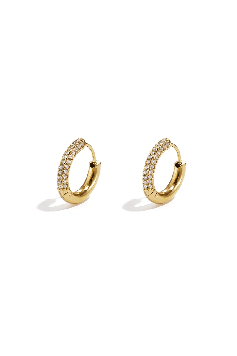 Oorringen met Strass Dames – RVS – Goud & Zilver