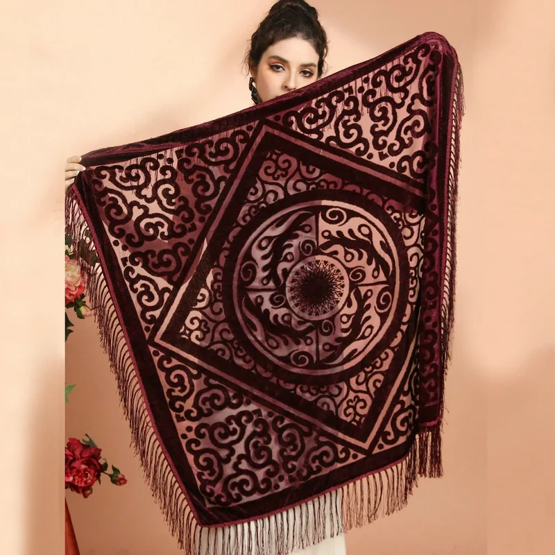 Groothandel Folk Kasjmier Mohair Sjaal voor Dames 110×110