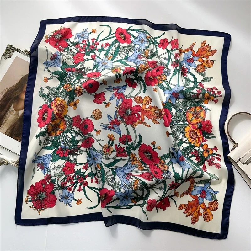 Groothandel Babushka Floral Slavische Volks Vierkante Sjaal 70×70