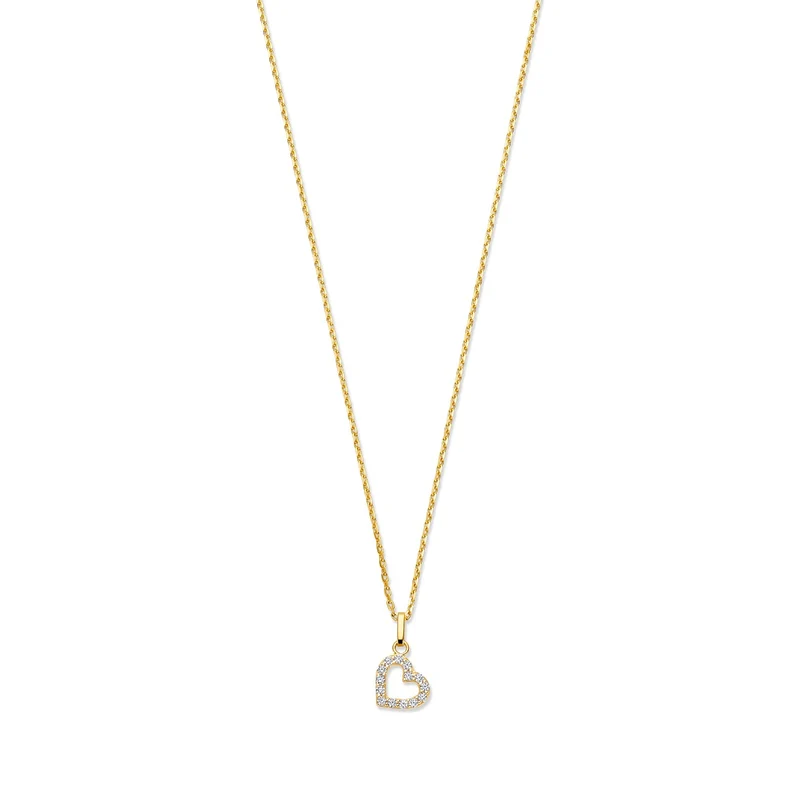 Beloro Jewels Monte Napoleone Valentina 9 karaat ketting met zirkonia BO340046