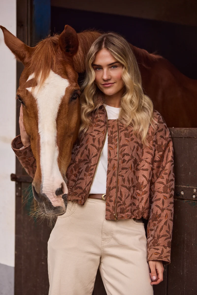 Jacket Daisey Flower Toffee NKF13122