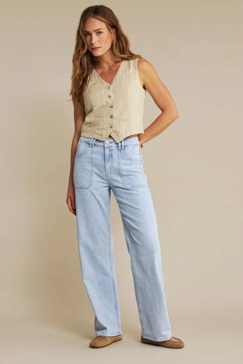 Gilet Cotton Linen Pearl SRB4506