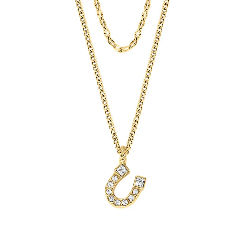 Fossil Sutton Gold Coloured Stainless Steel Necklace JF04906710