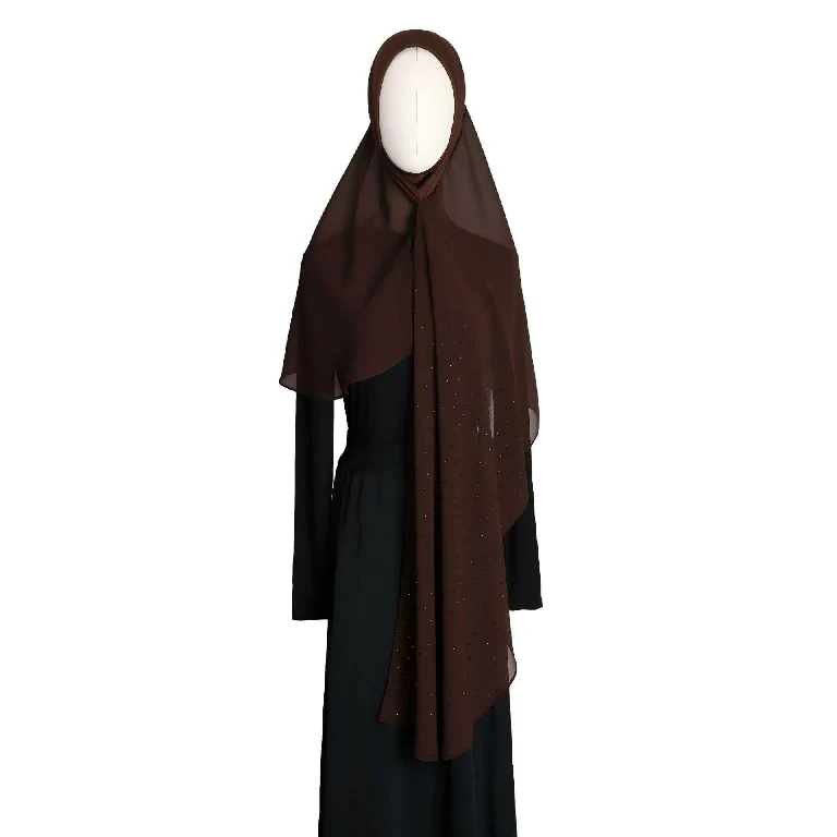 Groothandel in strass-hijab sjaals, glinsterende lange islamitische hoofddoek.