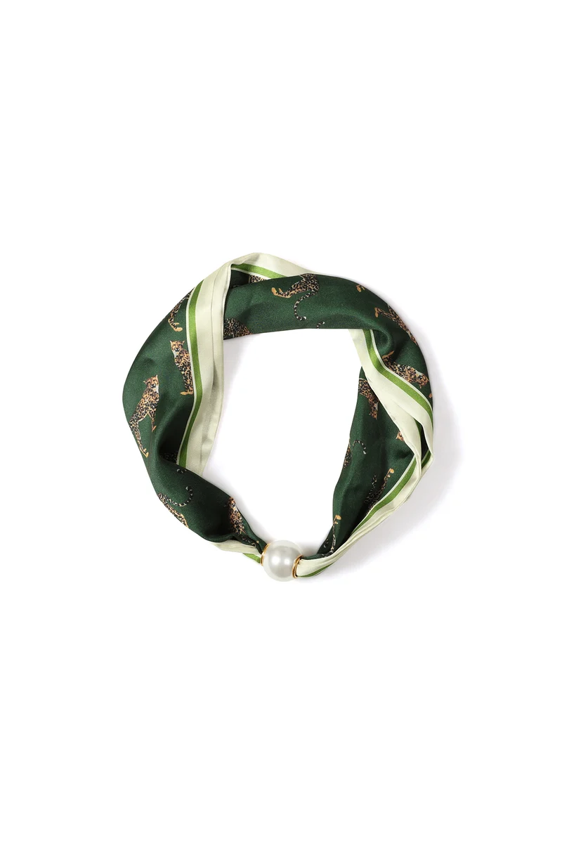 Groene Dames Zomersjaal met Dierenprint – Polyester