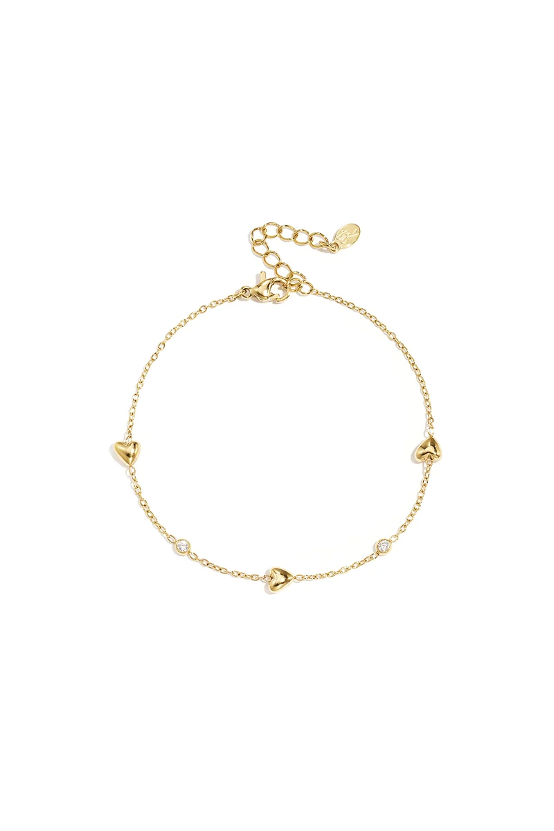 Hart Armband met Strass Dames – RVS – Minimalistisch