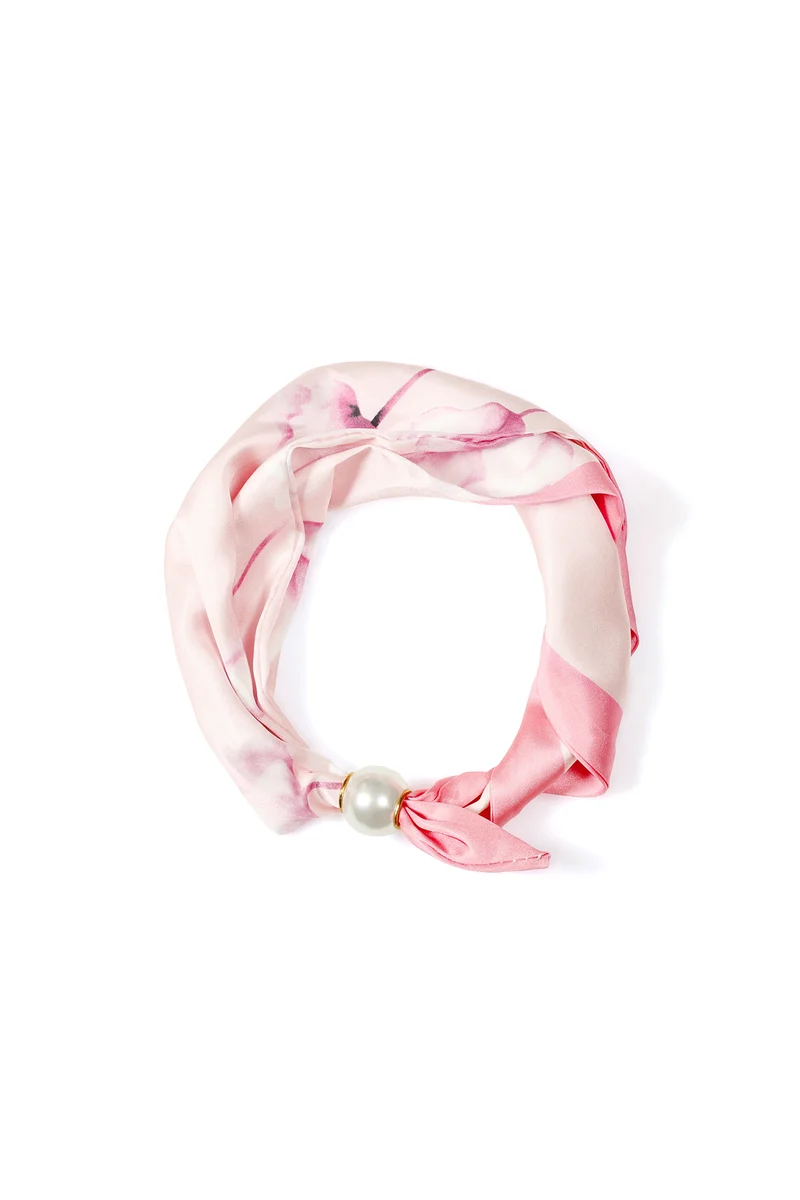 Roze Dames Zomersjaal met Bloemenprint – Polyester