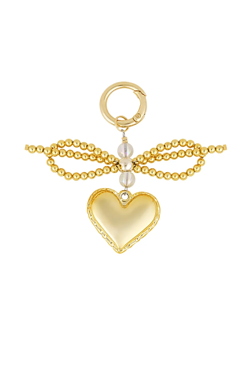 Goudkleurige Tashanger met Hart – CCB – Dames Accessoire