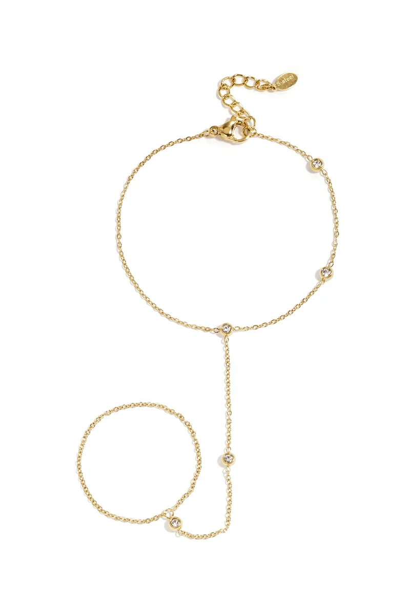 Handketting met Strass Dames – RVS – 14K Verguld & Zilver