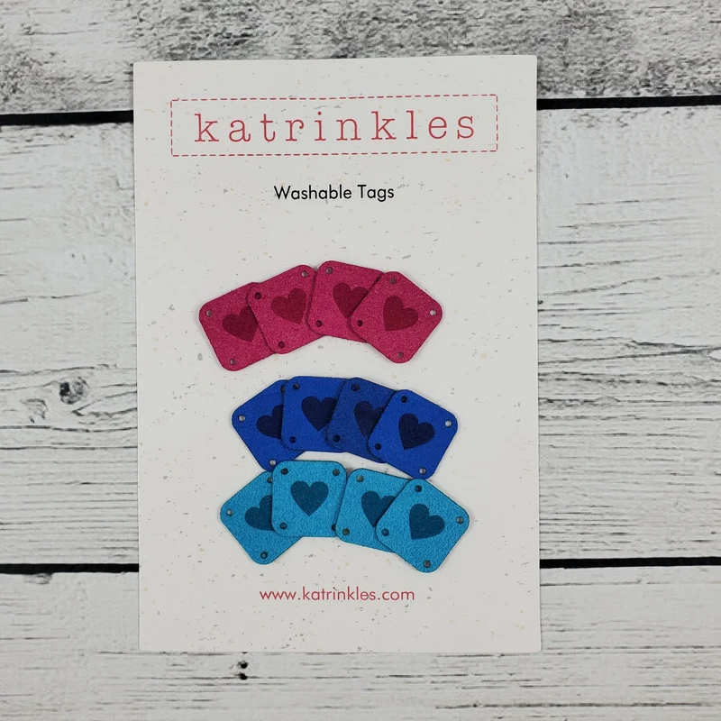Katrinkles Solid Heart Square Faux Suede Tag Set