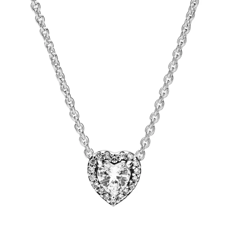 Pandora Stories 925 Sterling Silver Heart Necklace 398425C01-45 (Length: 45.00 cm)