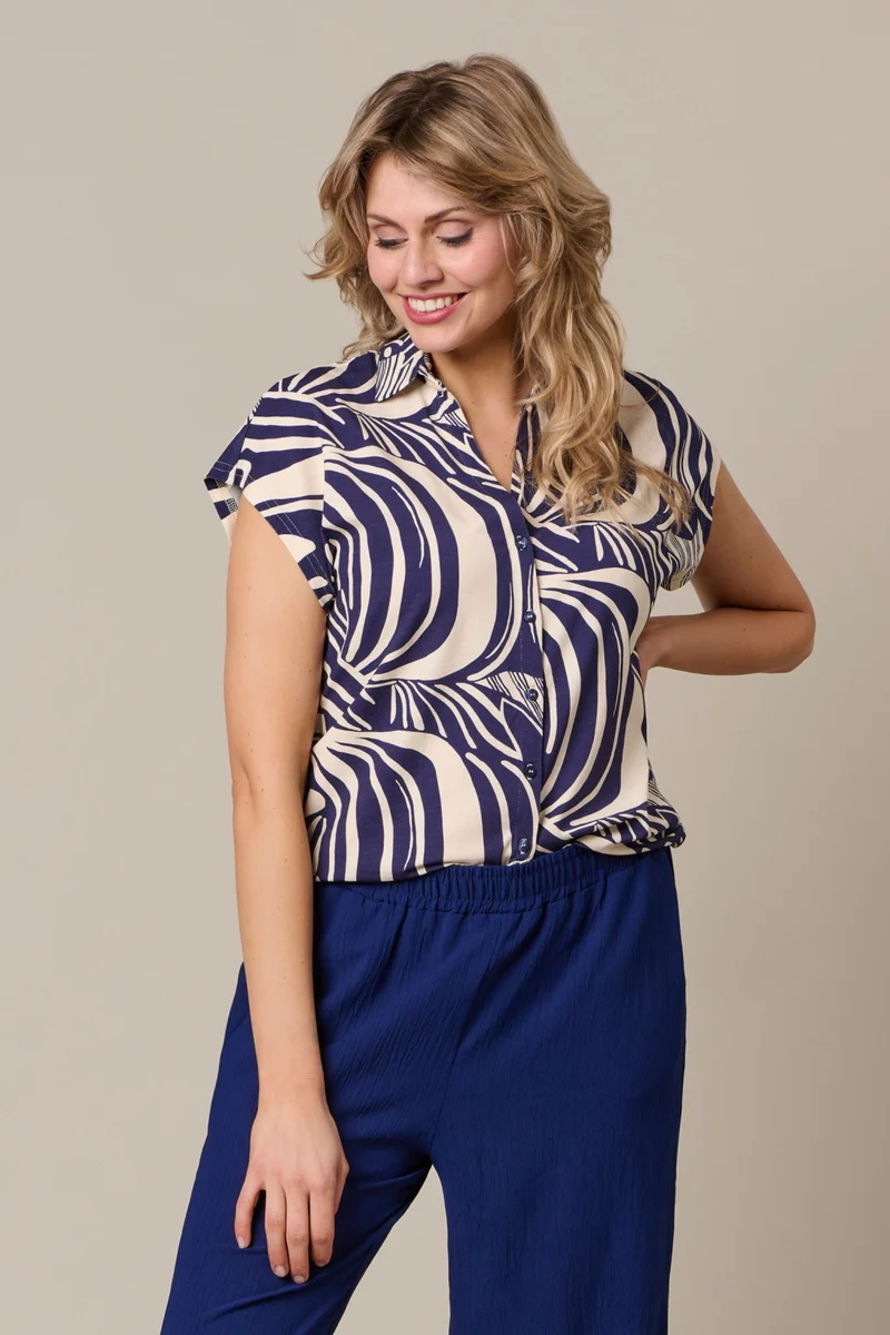 Blouse Valetta Weave Blue Multi BL444