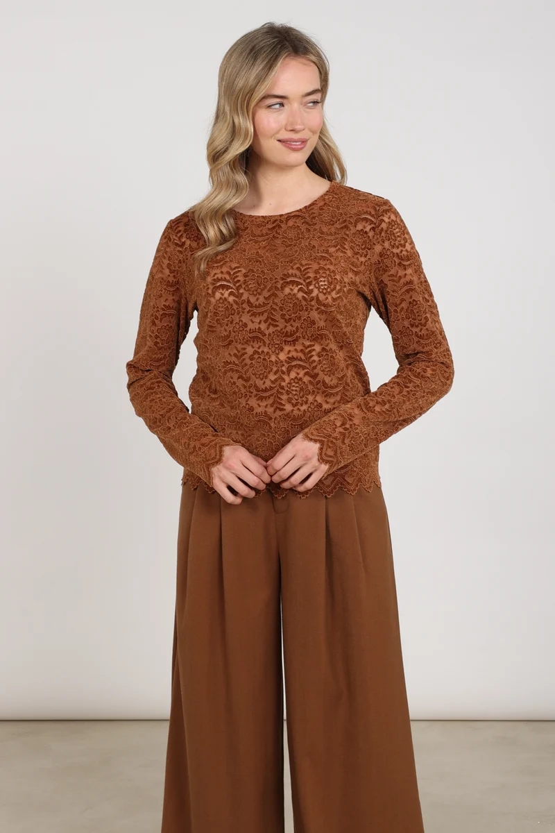 Top Wies Lace Espresso NKF01099