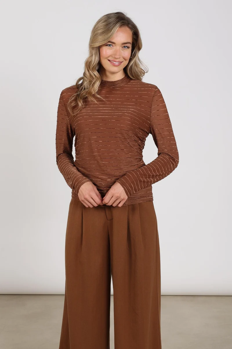 Top Gracie Stripe Espresso NKF01081