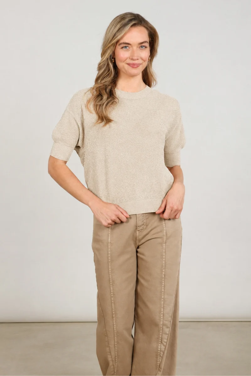 Top Kinty Lurex Sand NKF01068