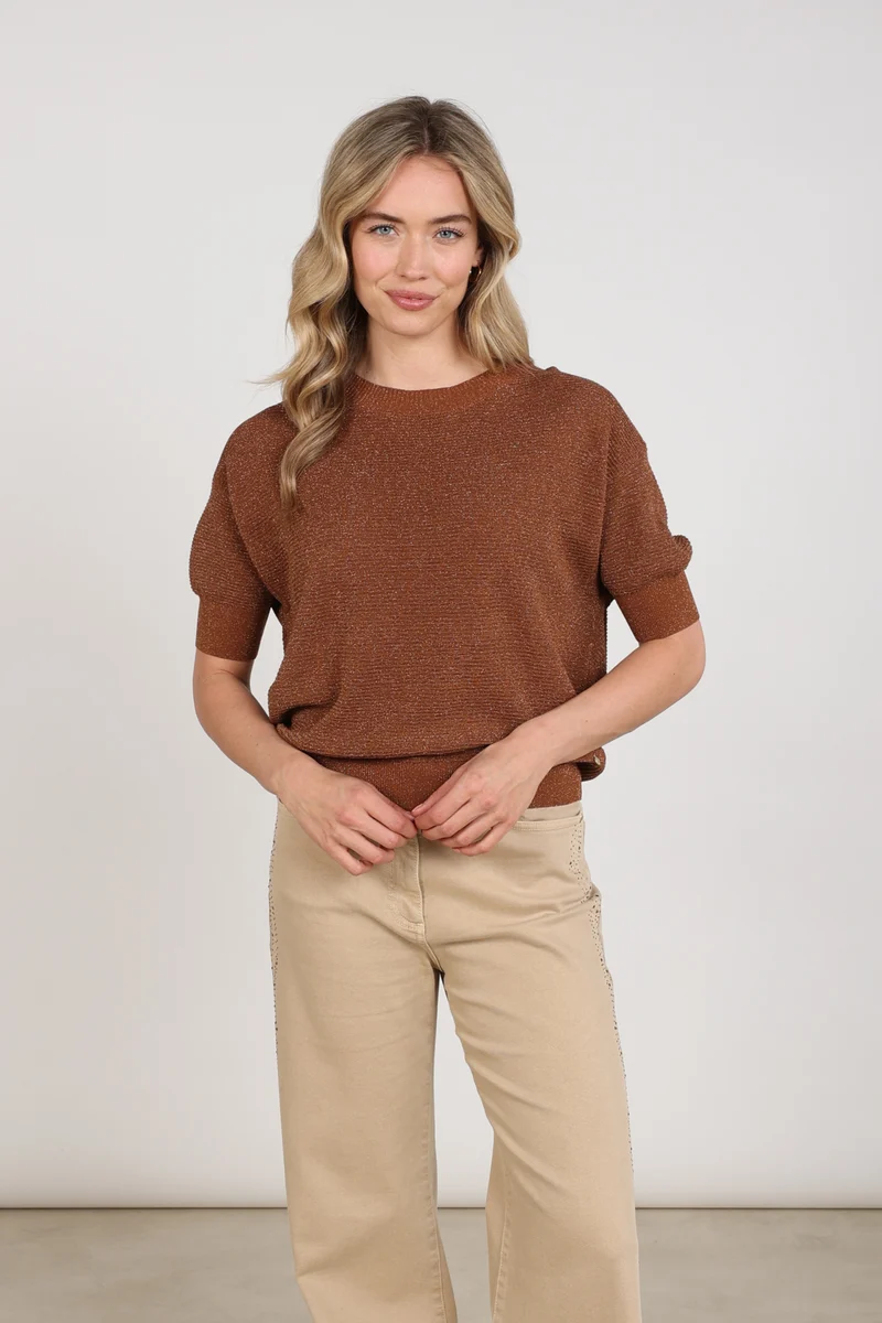 Top Kinty Lurex Espresso NKF01068