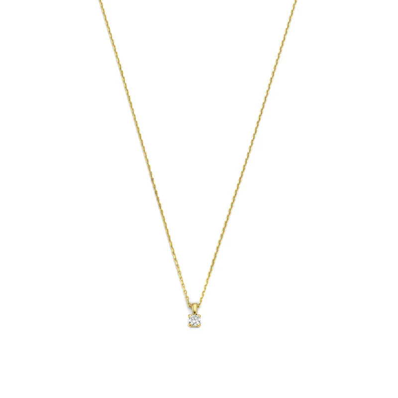 Isabel Bernard De la Paix Christine 14 karaat gouden collier | diamant 0.10 ct | IBD350003