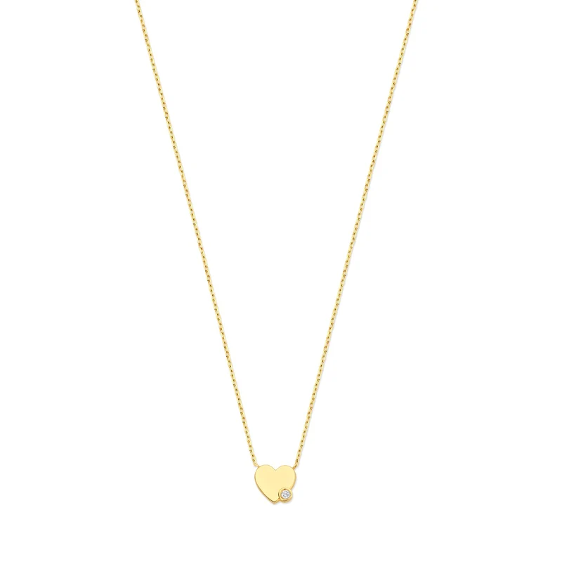 Isabel Bernard De la Paix Amore 14 karaat gouden collier met diamant 0.02 karaat IBD350028