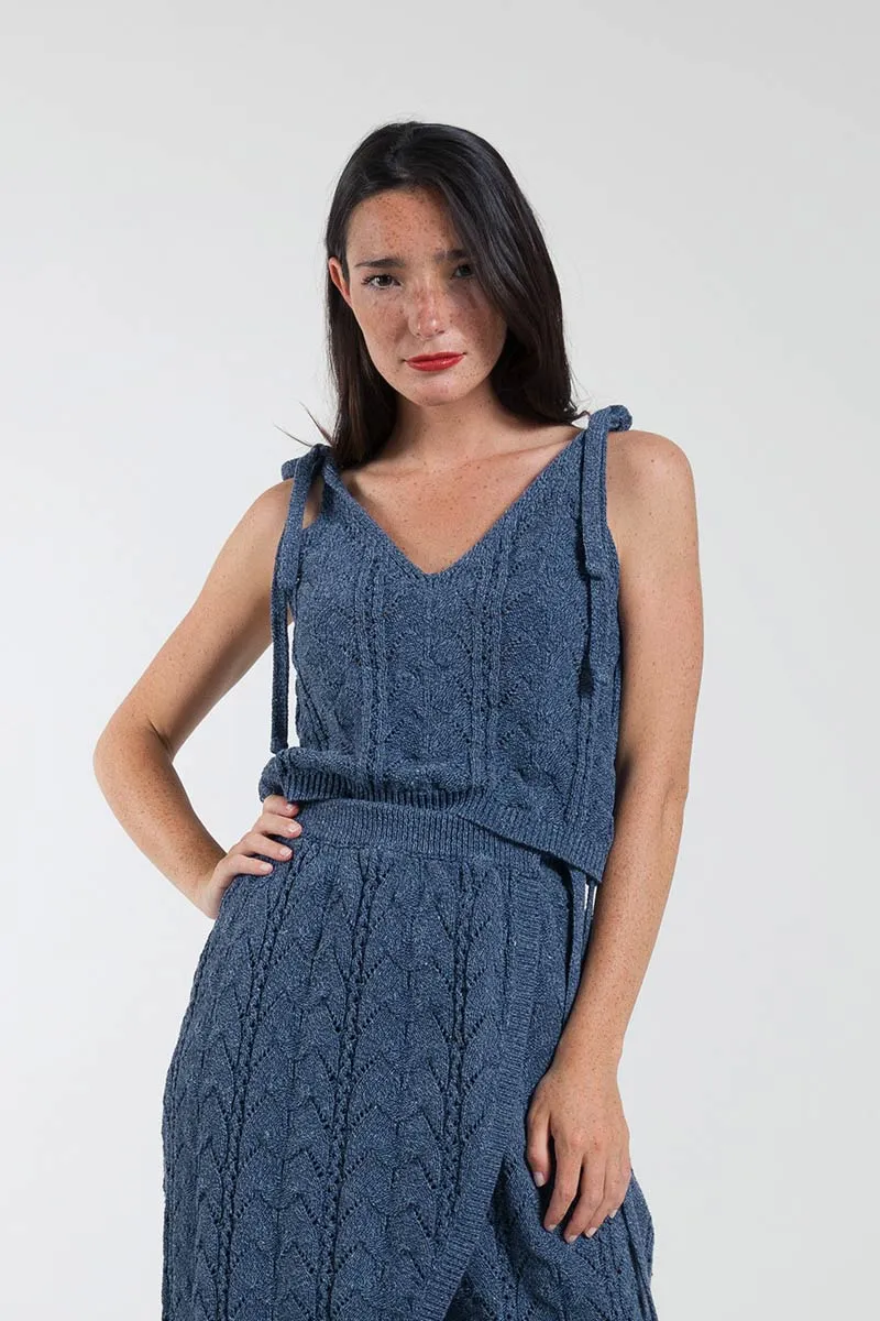 Top Donna Cotone Jeans Rigenerato René