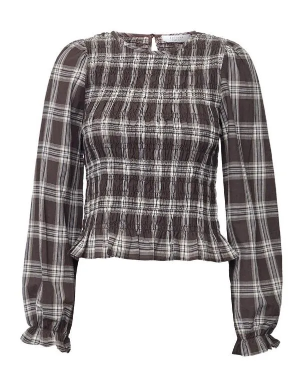 Blouse nix-ls20 brown check