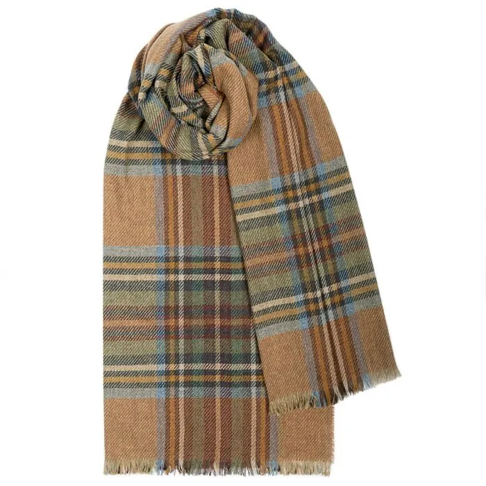 Lochcarron Wolle Kaschmir Stola Stewart Olive