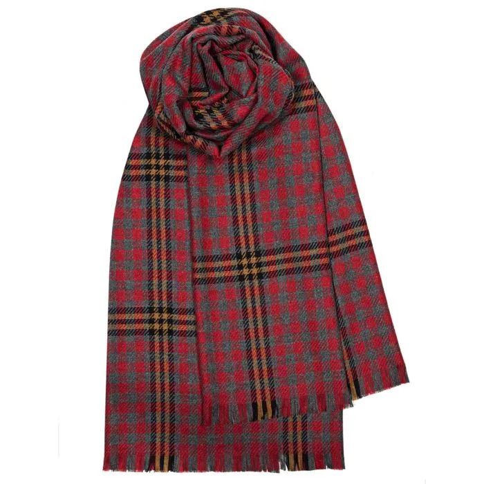Lochcarron Wolle Kaschmir Stola Red Rose