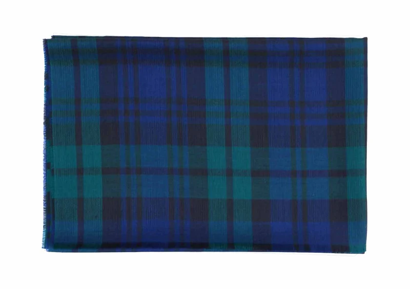 Lochcarron Extrafein Merino Stola Black Watch Tartan | 200 × 70 cm