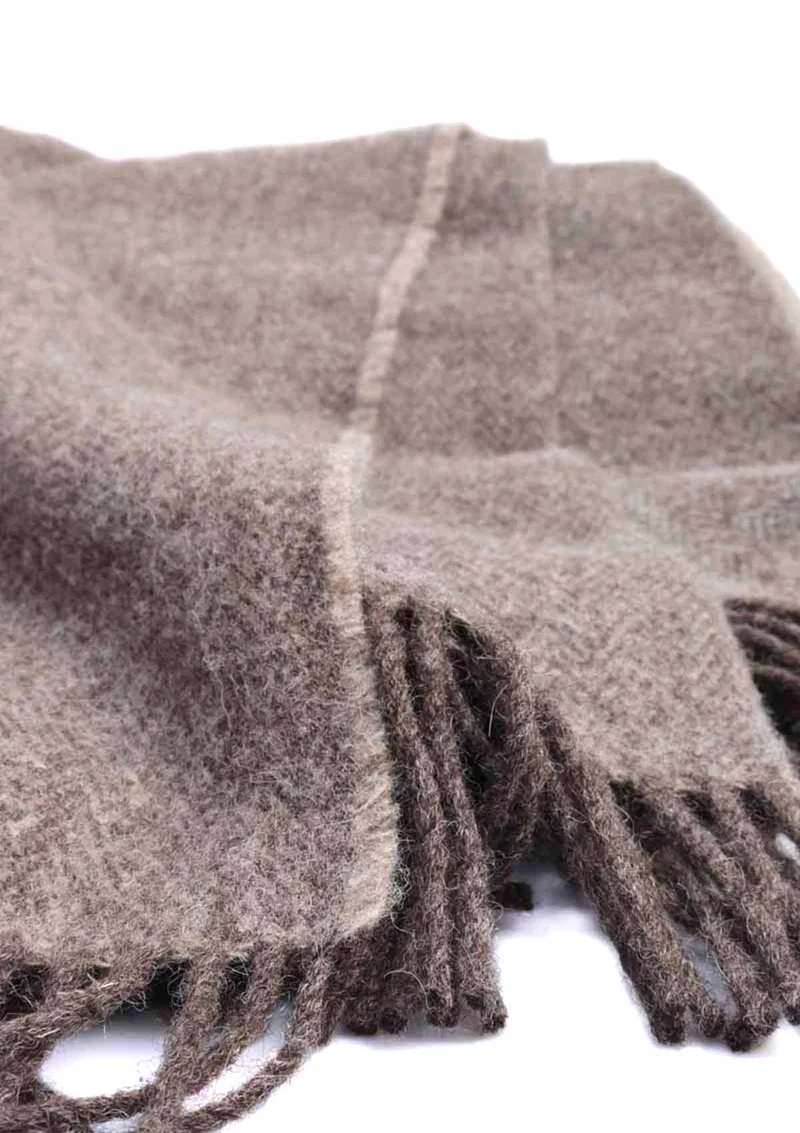 Kuuhi Shetland Kammgarn Wolldecke Rehbraun