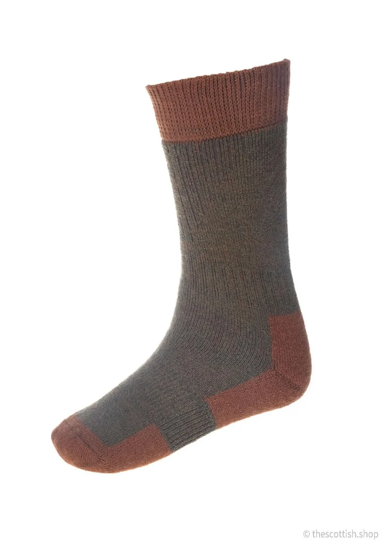 House of Cheviot Herren Wandersocken Tanne Grün | Merino Wolle