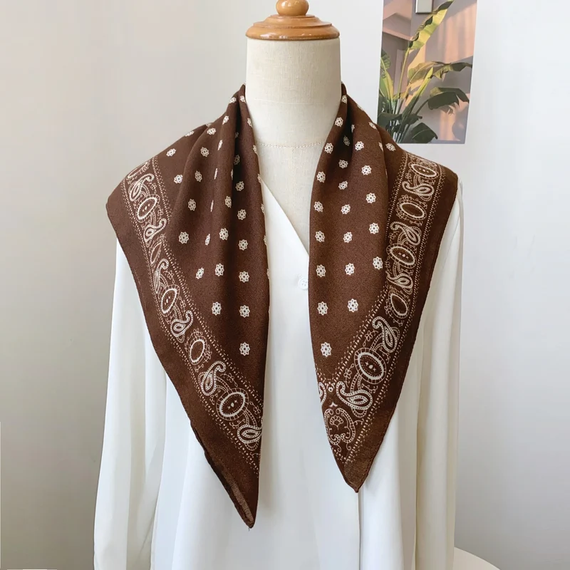 Groothandel Boho Paisley Lichtgewicht Bloemenstippen Vierkante Sjaal
