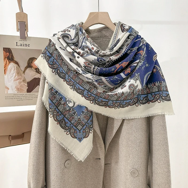Groothandel Cashew Flower 2-kleurige Paisley Bohemian lichtgewicht sjaal