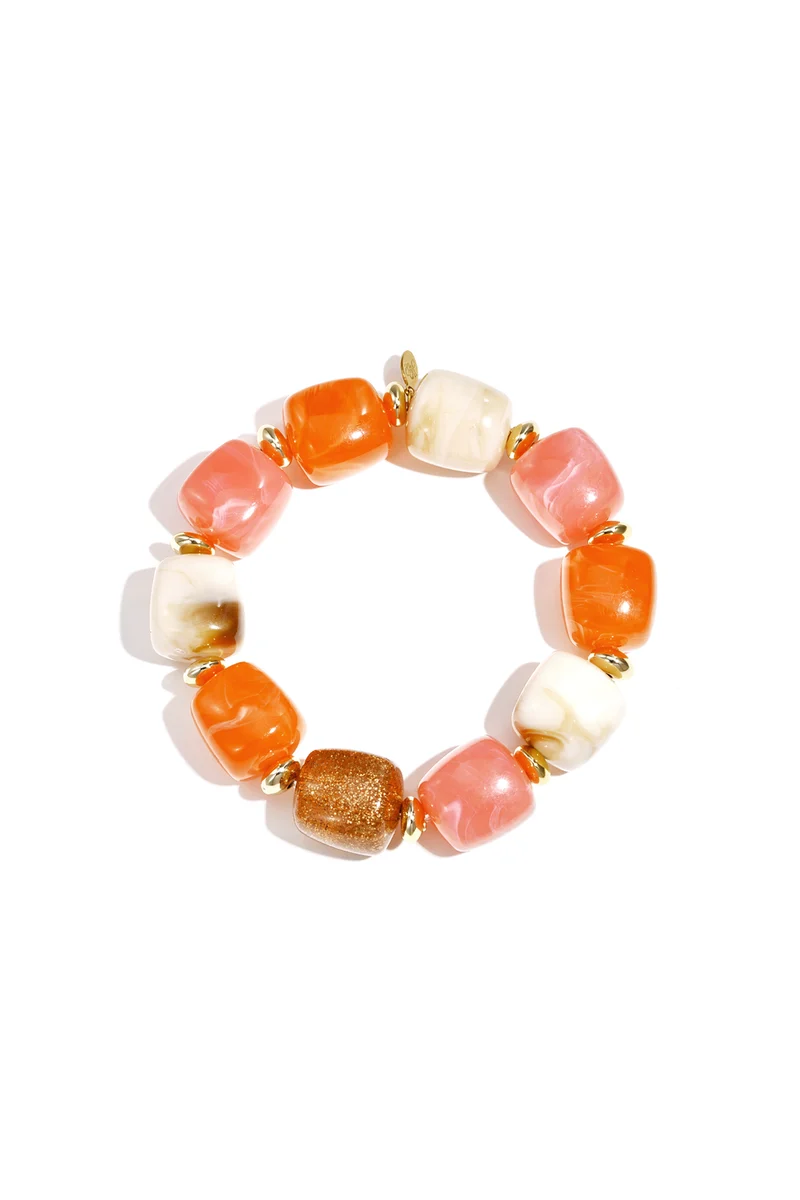 Kralenarmband Dames – Acryl & RVS – 6 Kleuren