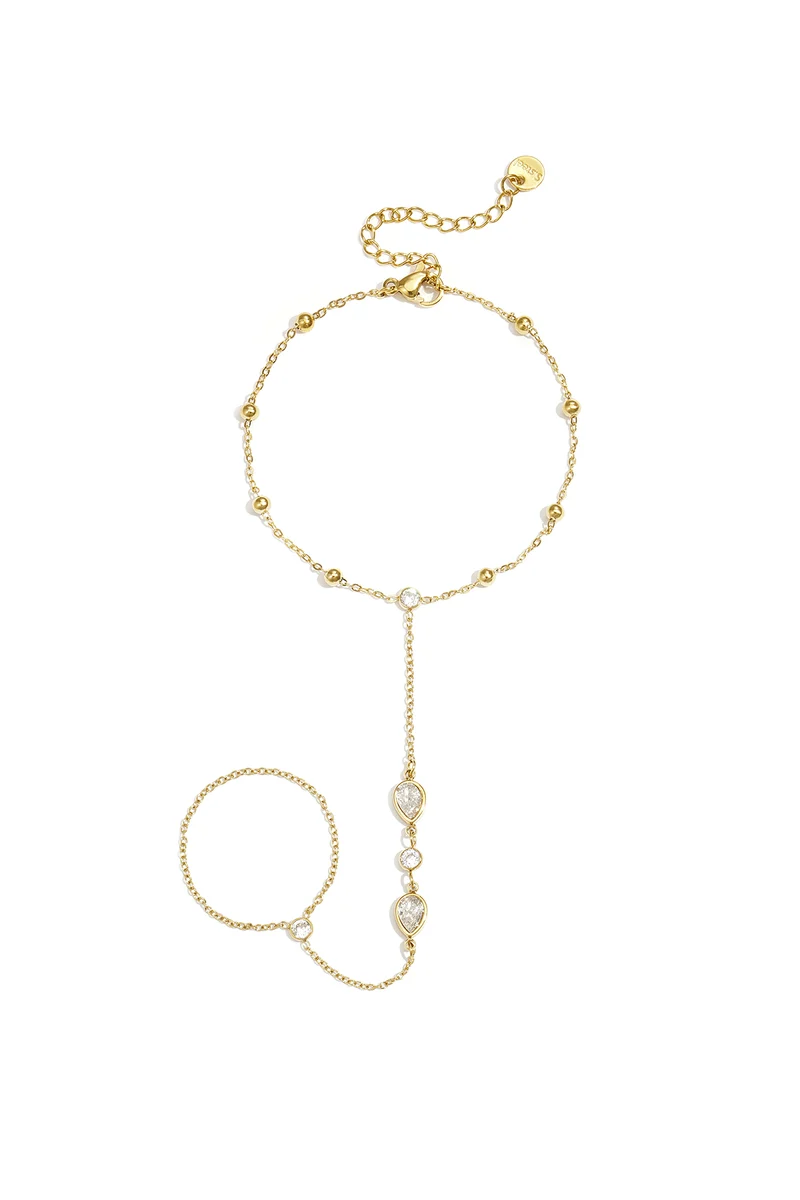 Handketting met Strass Dames – RVS – 14K Verguld & Zilver