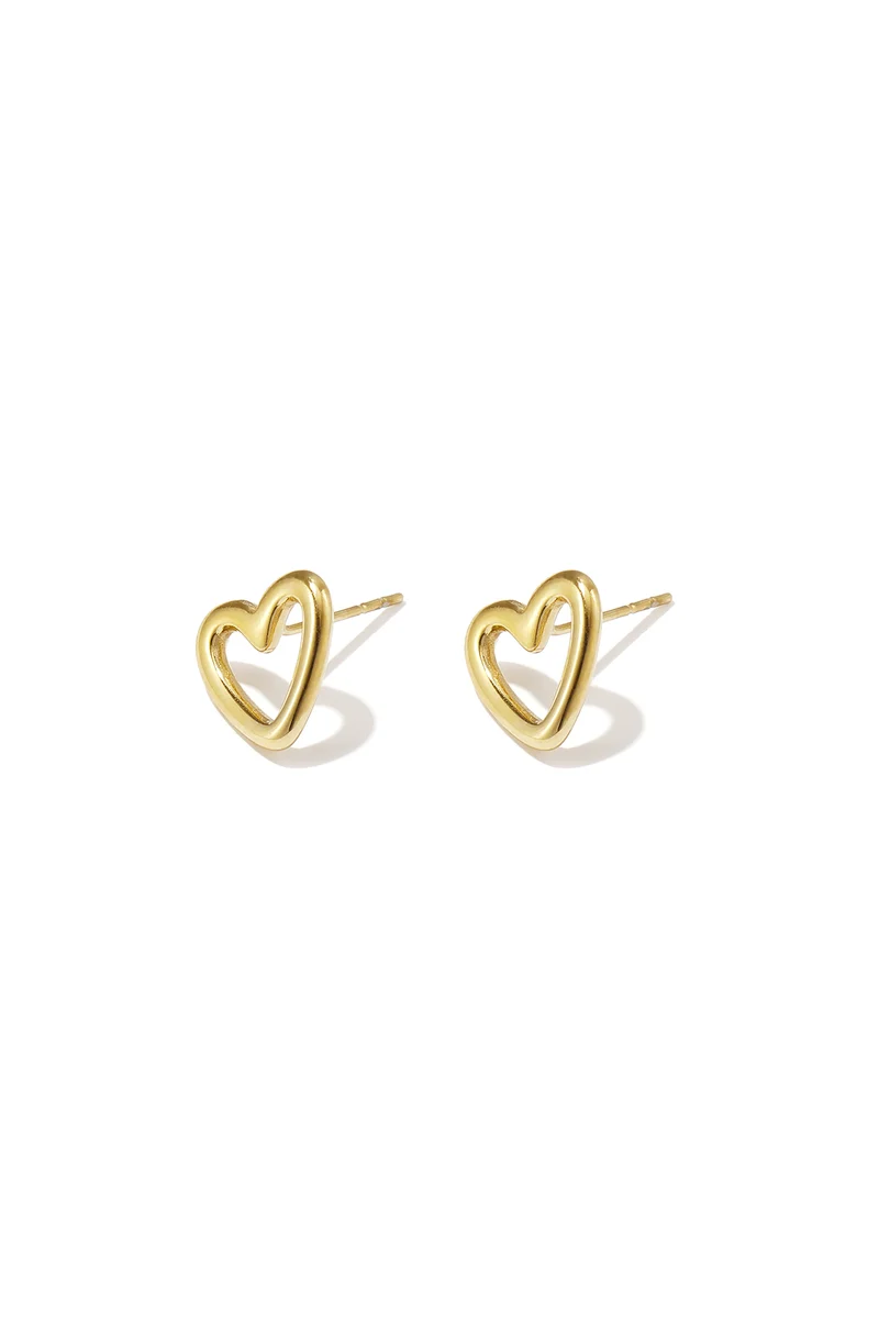 Hart Oorknopjes Dames – RVS – Goud & Zilver