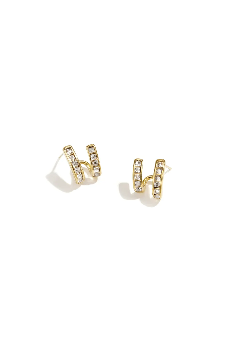 Oorknopjes met Strass Dames – RVS – Geometrisch