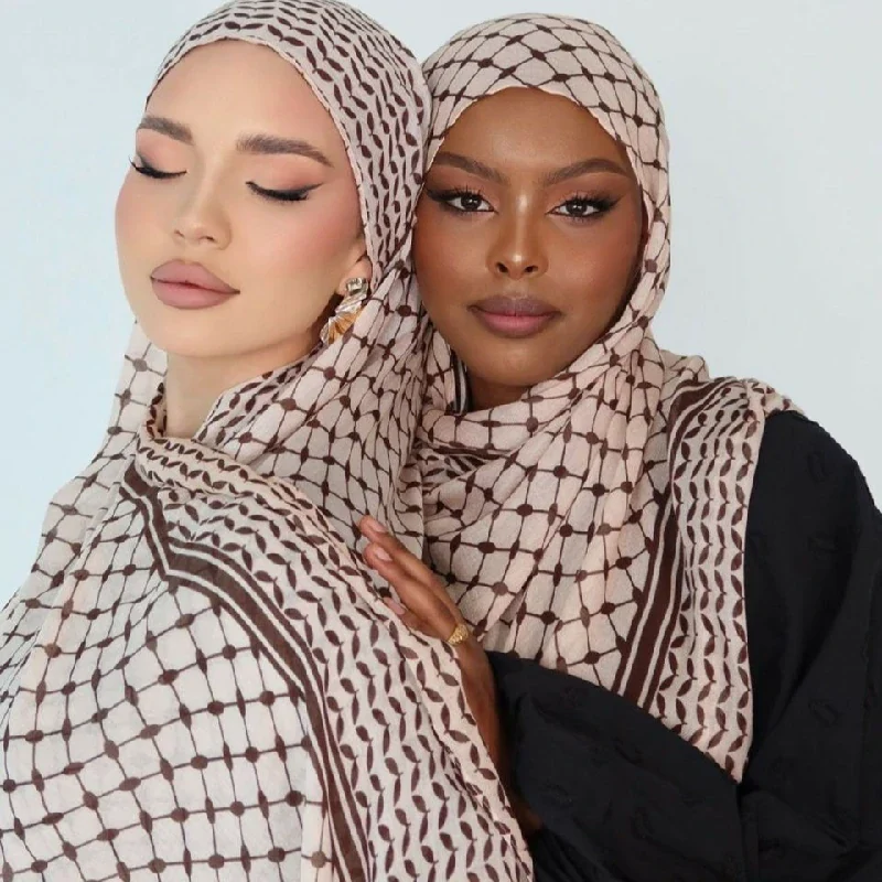 Groothandel dames modal print Arabische stijl keffiyeh sjaal